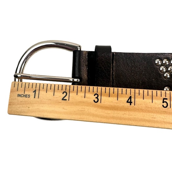 Banana Republic Studded Genuine Leather Wide Belt Size: S Color: Black - Picture 11 of 13